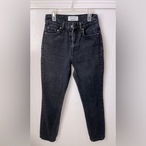 Used Reformation Jeans. Color wash Black.Size 24